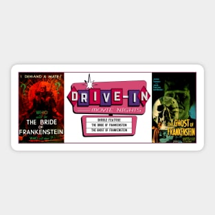 Drive-In Double Feature - Bride of Frankenstein & Ghost of Frankenstein Sticker